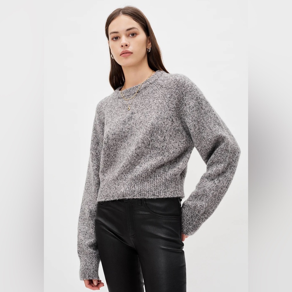 John Elliott Cropped Cashmere Sweater Gray S NWOT